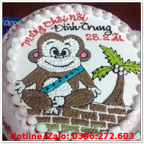 Mẫu bánh kem sinh nhật con khỉ tuổi thân CG238