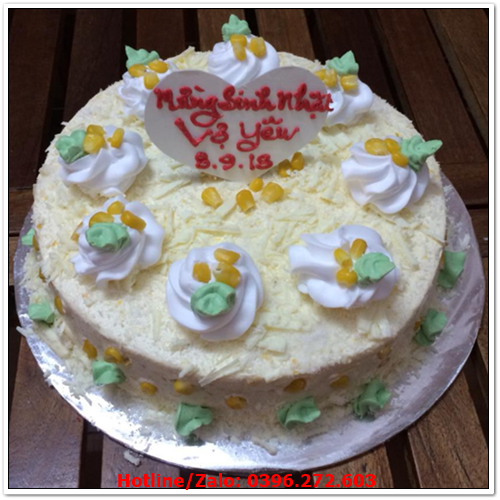 Bánh gato sinh nhật Bắp – Bánh sinh nhật được làm từ Bắp non