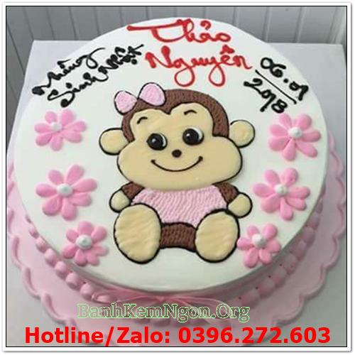 Bánh kem cho bé tuổi khỉ dể thương - Love Cake